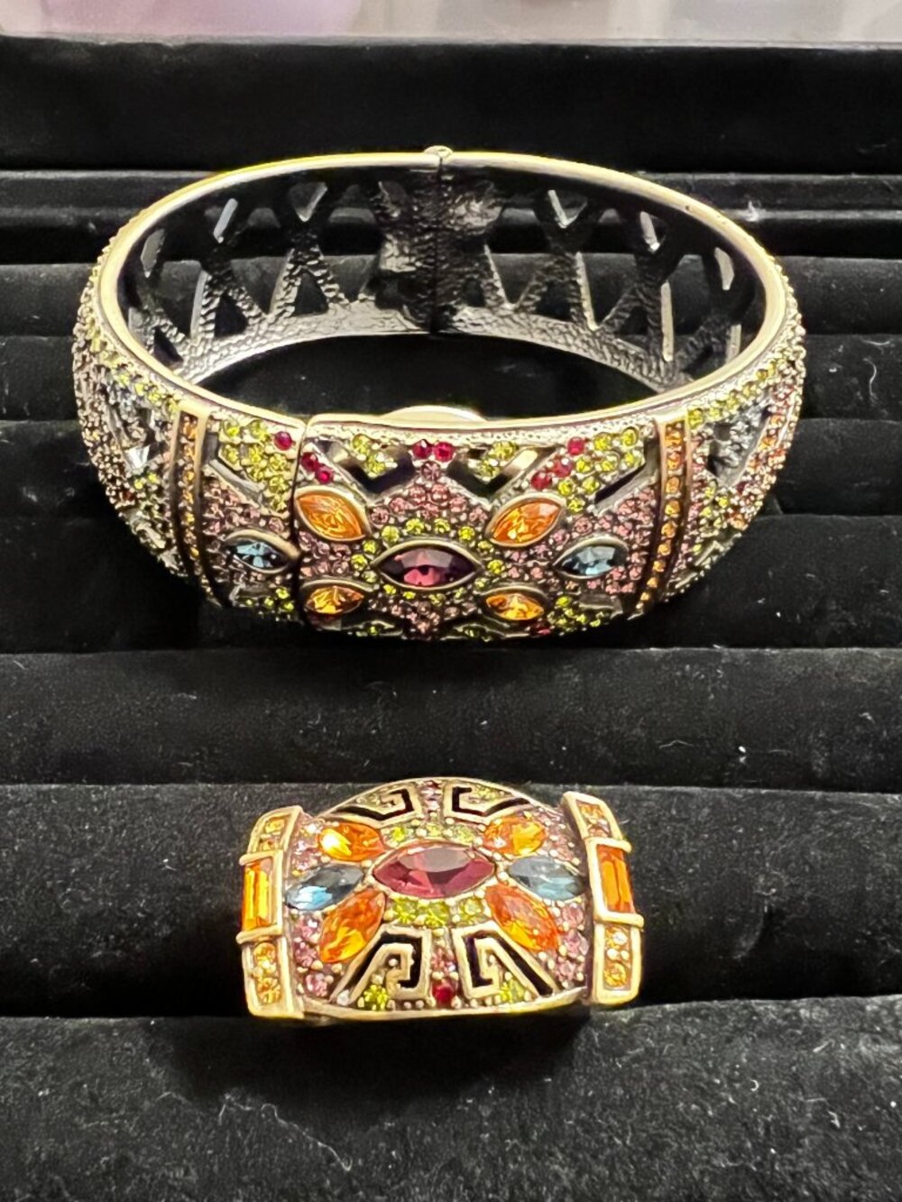 Heidi Daus Hidden Peak Clamp Watch Bangle & Ring SET - Picture 3 of 5
